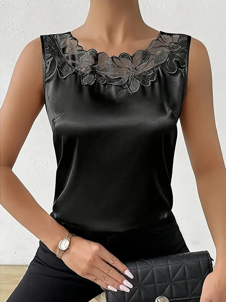 Lune London | Satin blouse with floral detail for women