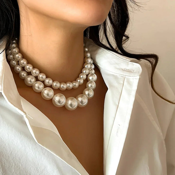 Amarae | Embellished Double Layer Necklaces Set for Women