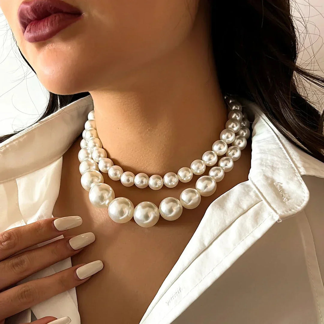 Amarae | Embellished Double Layer Necklaces Set for Women