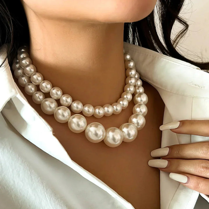 Amarae | Embellished Double Layer Necklaces Set for Women