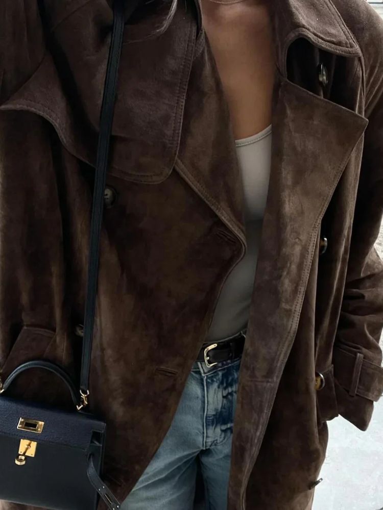 Lune London | Suede Coat for Women Emilie