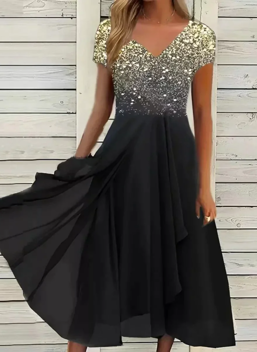 Lune London | Women's Elegant V-Neck Dress Evening Dress
