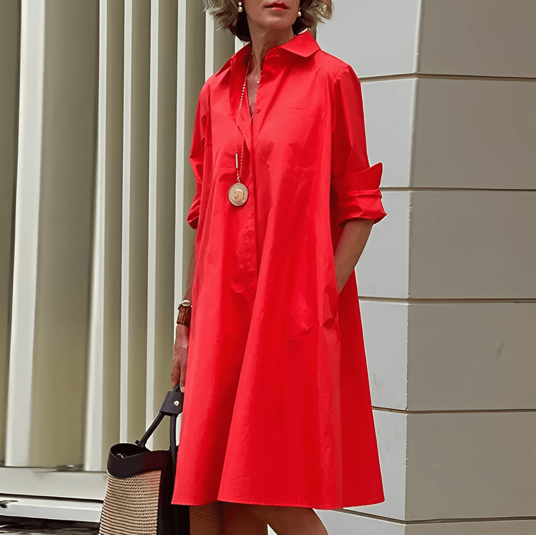 Lune London | Blouse with turned-down collar and three-quarter sleeves