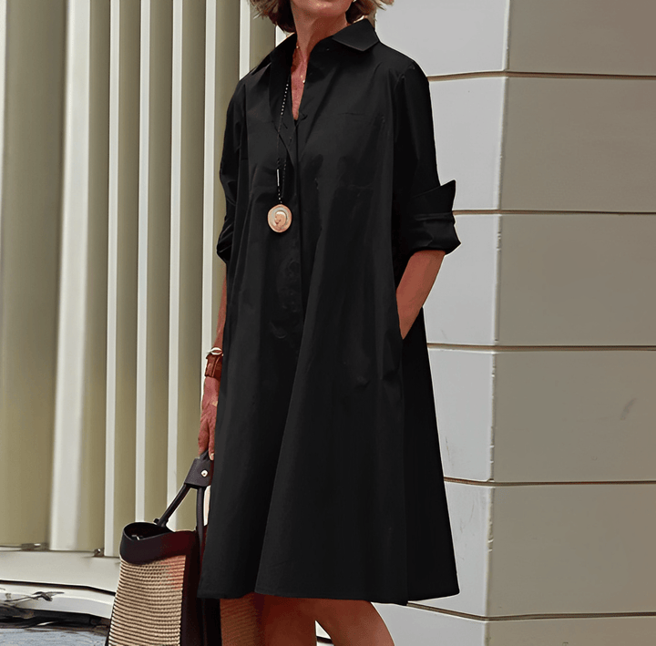 Lune London | Blouse with turned-down collar and three-quarter sleeves