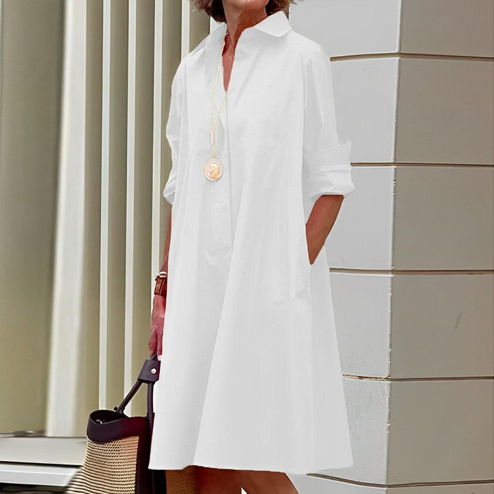 Lune London | Blouse with turned-down collar and three-quarter sleeves