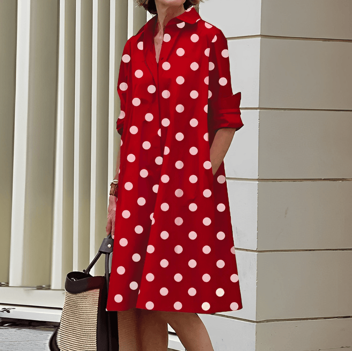 Lune London | Blouse with turned-down collar and three-quarter sleeves