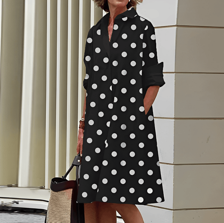 Lune London | Blouse with turned-down collar and three-quarter sleeves