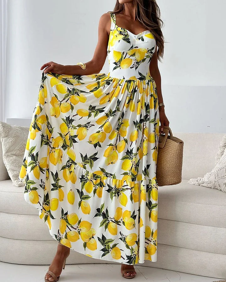 Lune London | Strap Dress with Lemon Print