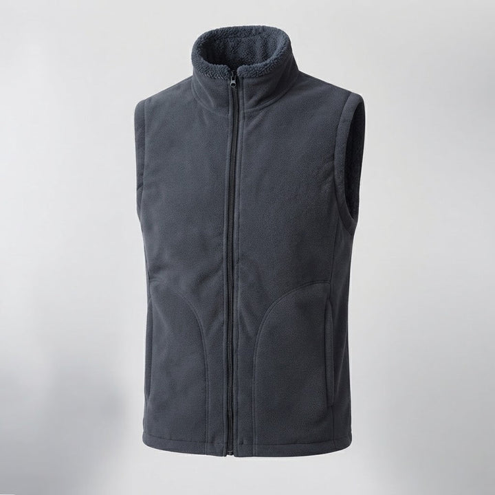 Men's Warm Thermal Fleece Vest with Sherpa Inner Lining, Stand Collar and Hidden Side Pockets Amarae