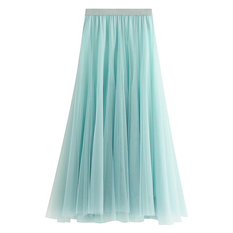 Chic Und Stil | Long Soft Tulle Skirt with High Waist and Slim Fit