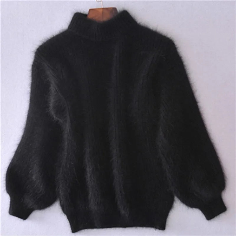 Lune London | Loose Knitted Plain Sweater Vintage Angora Sweater