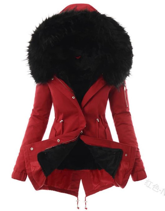 Lune London | Fleece-Lined Winter Parka Hooded Coat with Fur Trim