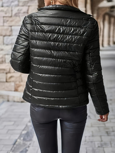 Amarae | Elegant Polyamide Puffer Coat with Stand Collar and Pockets