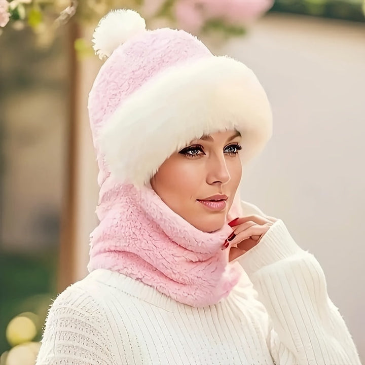 Lune London | Hat & Scarf Set - Soft & Warm - With Pom-Pom - For Women