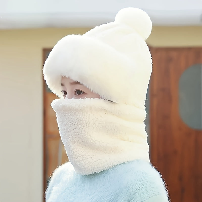Lune London | Hat & Scarf Set - Soft & Warm - With Pom-Pom - For Women
