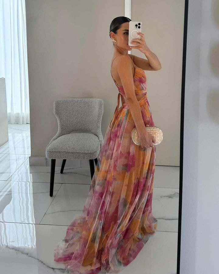 Lune London | Elegant Maxi Dress In Beautiful Floral Pattern