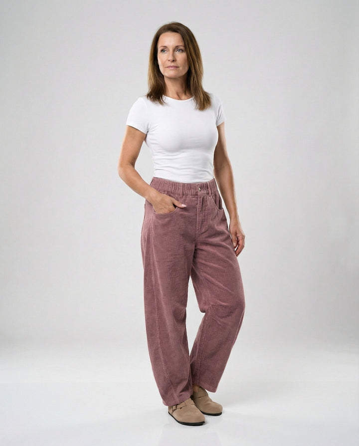 Ladies Cord Pants Ladies Wide High Waist