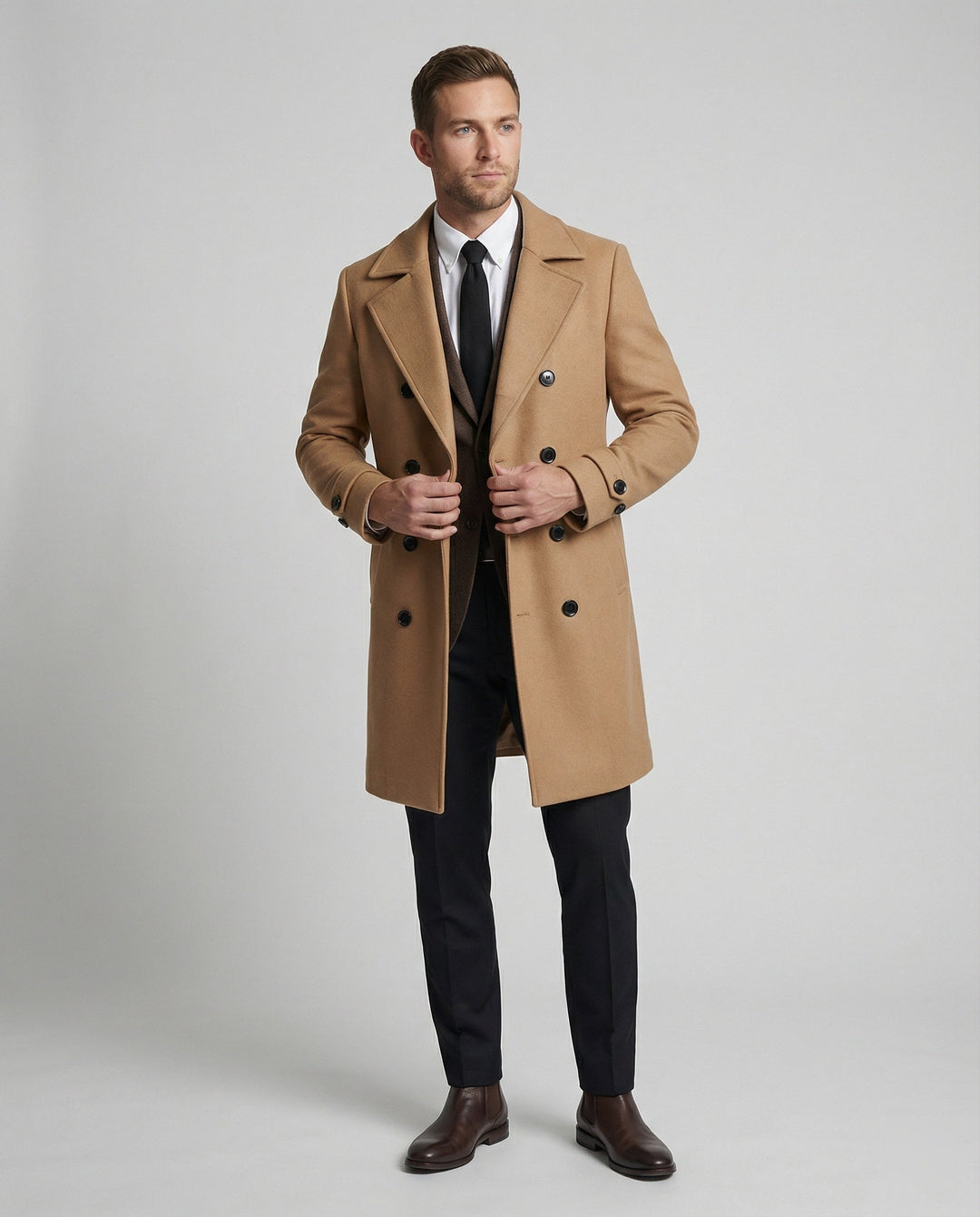 Warm Classic Wool Coat Men