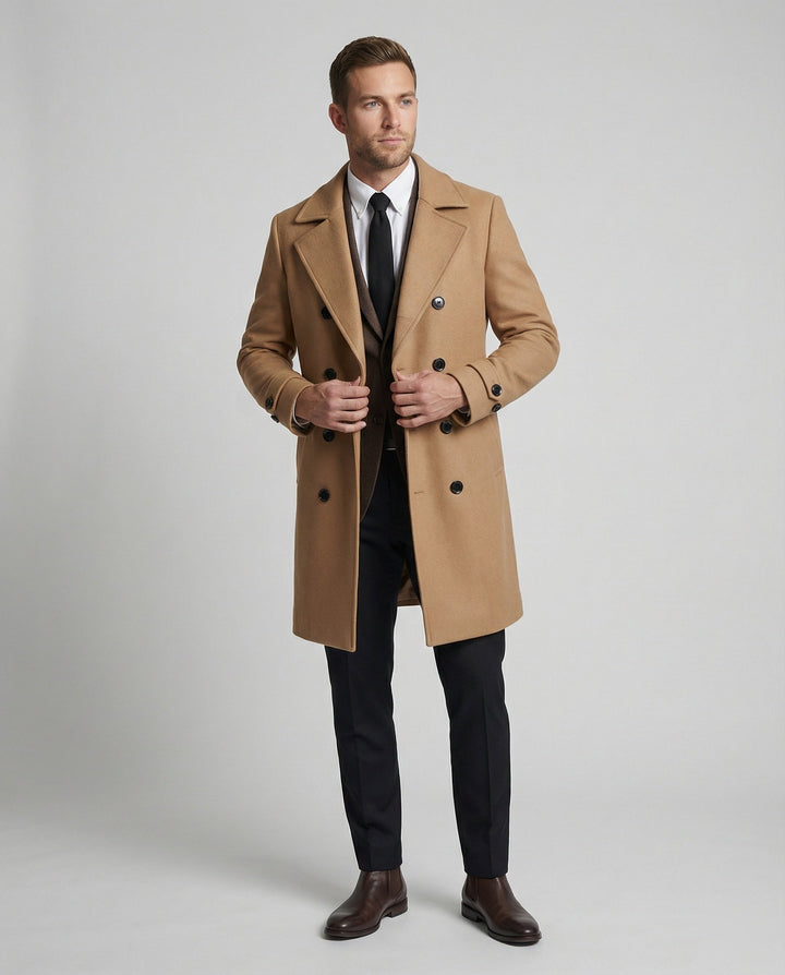 Warm Classic Wool Coat Men