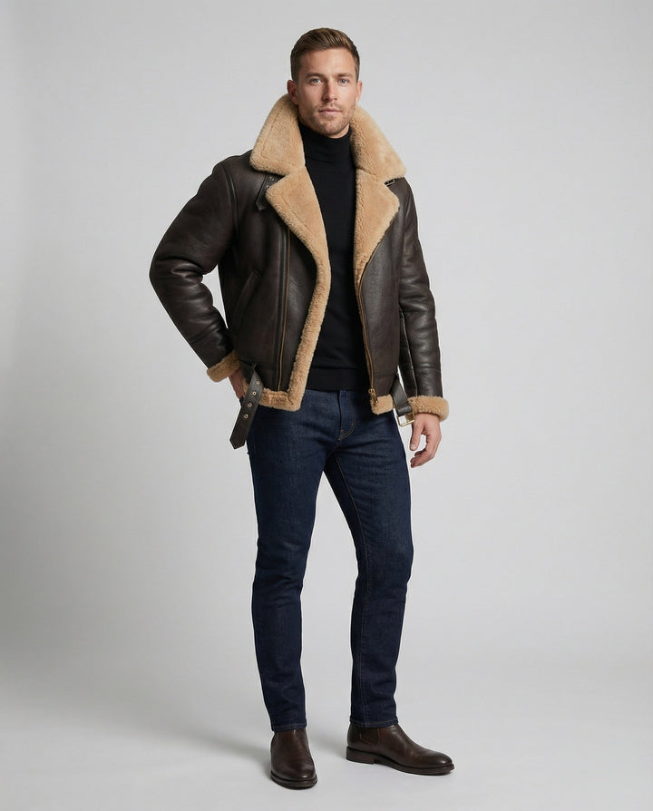 Luxury Sheepskin Pilot Jacket