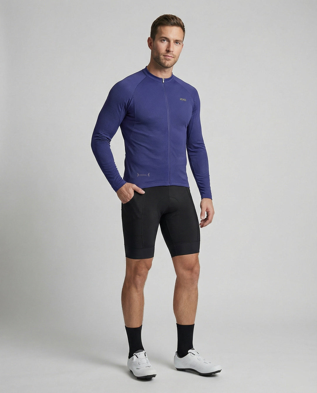 Long Sleeve Cycling Jersey with Back Pockets Men