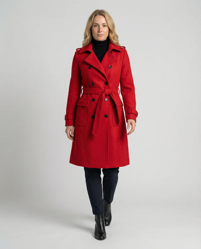 Women’s Wool Coat mit Double-Breasted Fit & Full Length | Amarae
