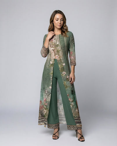 Women’s Floral Jumpsuit mit Wide Leg & Elegant Shawl | Amarae