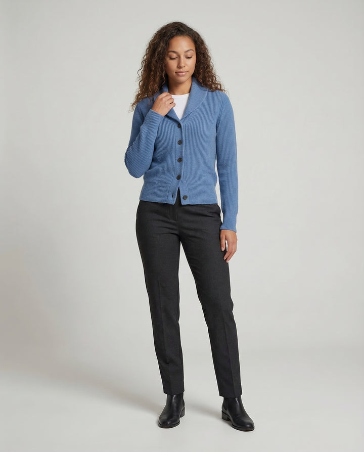 Women’s Knit Cardigan with Lapel Collar
