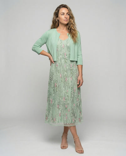 Women’s Floral Two-Piece Midi Dress with Elegant Fit | Amarae