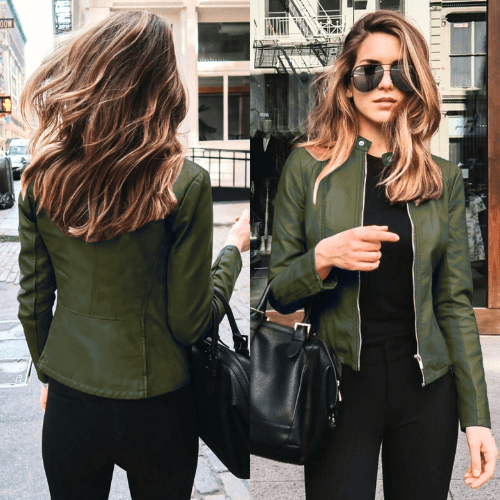 Lune London | Women's Jacket Slim Fit Leather Jacket Women Perfect for Autumn Trendy & Casual