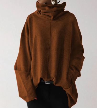 Amarae | Women's Long Sleeve Turtleneck Sweatshirt with Pockets