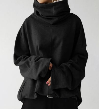 Amarae | Women's Long Sleeve Turtleneck Sweatshirt with Pockets