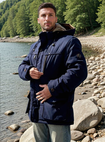 Amarae | Winter outdoor jacket with removable hood and fleece lining - Functional leisure jacket for cold days