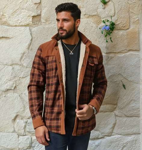 Amarae | Flannel outdoor jacket in lumberjack style with fleece - Leisure and work jacket