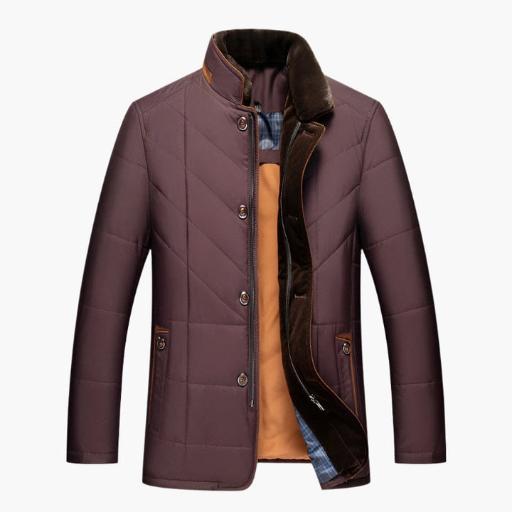 Lune London | Padded jacket with elegant business style and removable faux fur collar - Perfect for leisure and the office