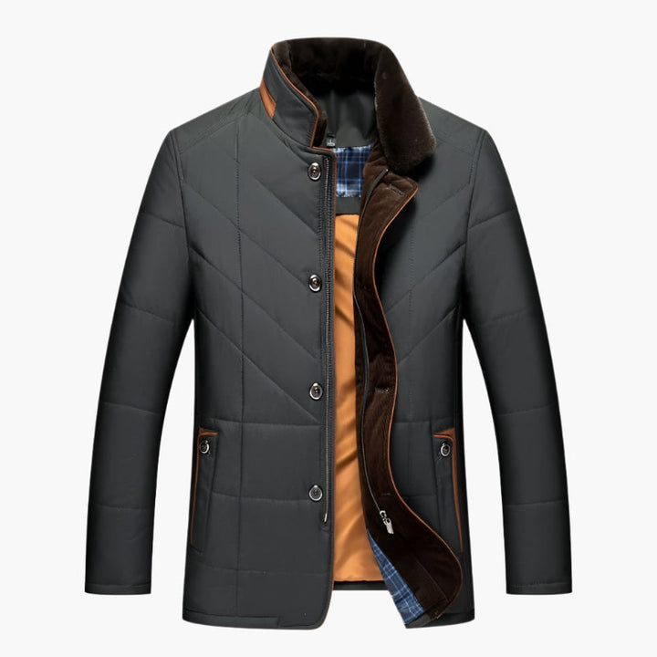 Lune London | Padded jacket with elegant business style and removable faux fur collar - Perfect for leisure and the office