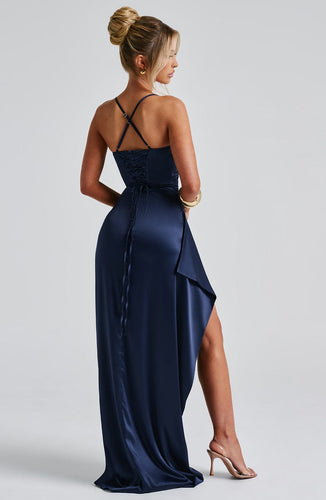 Chic Und Stil | Navy Blue Maxi Dress