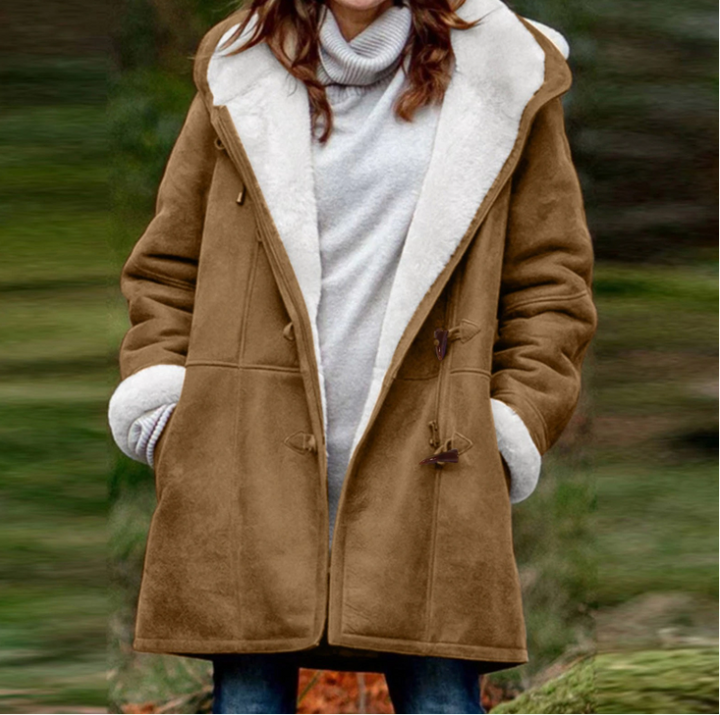 Amarae | Sheepskin Coat - Soft and Warm - Hood & Toggle Closure - Lined Comfort