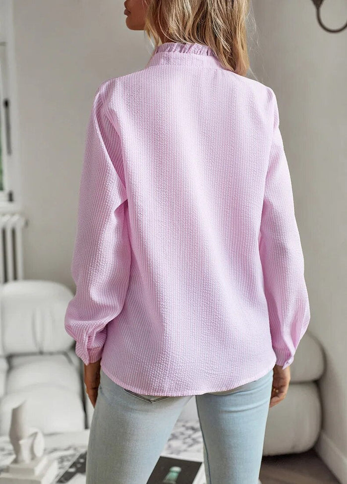 Amarae | Elegant long sleeve blouse with striped pattern