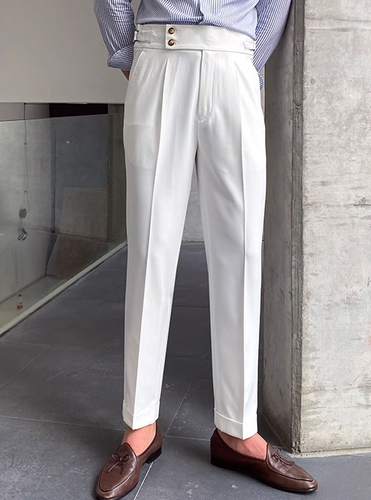 Amarae | Classic Pleated Trousers with Belt Loops