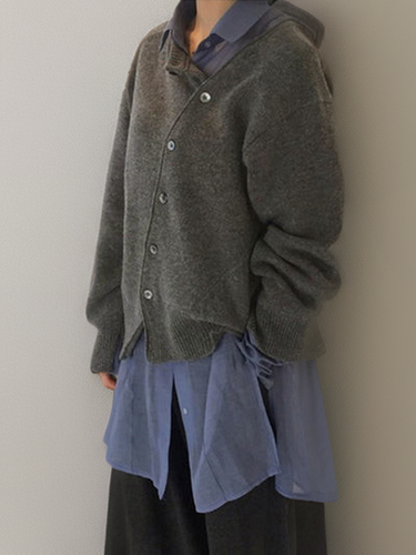 Amarae | Cardigan - Wool blend - Asymmetric closure - Loose fit - Elegant and comfortable