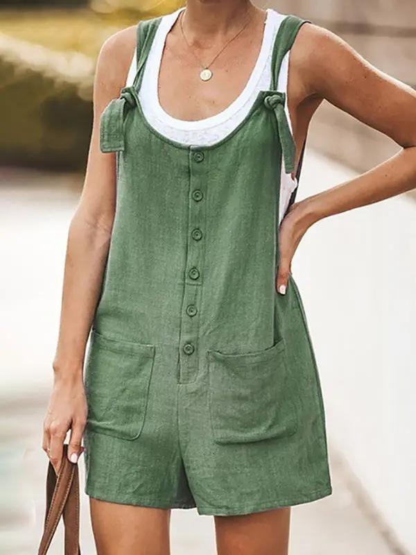 Lune London | Women's Daisy Cotton Linen Overall Shorts