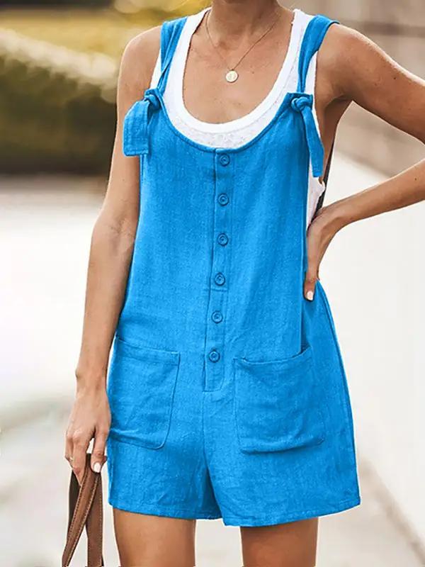 Lune London | Women's Daisy Cotton Linen Overall Shorts