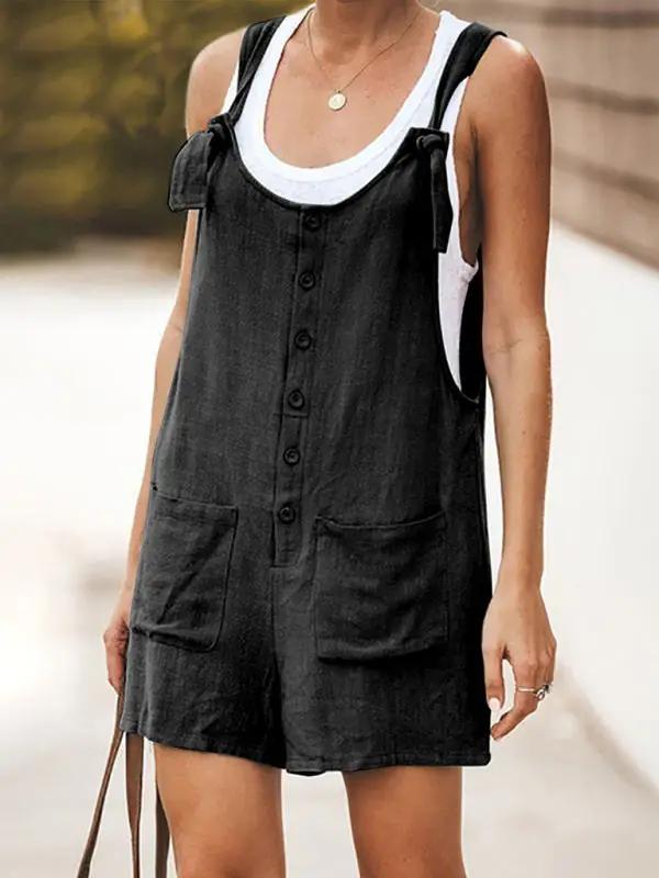 Lune London | Women's Daisy Cotton Linen Overall Shorts