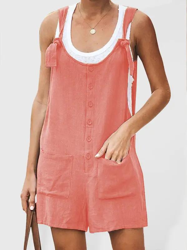 Lune London | Women's Daisy Cotton Linen Overall Shorts