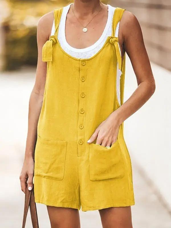 Lune London | Women's Daisy Cotton Linen Overall Shorts