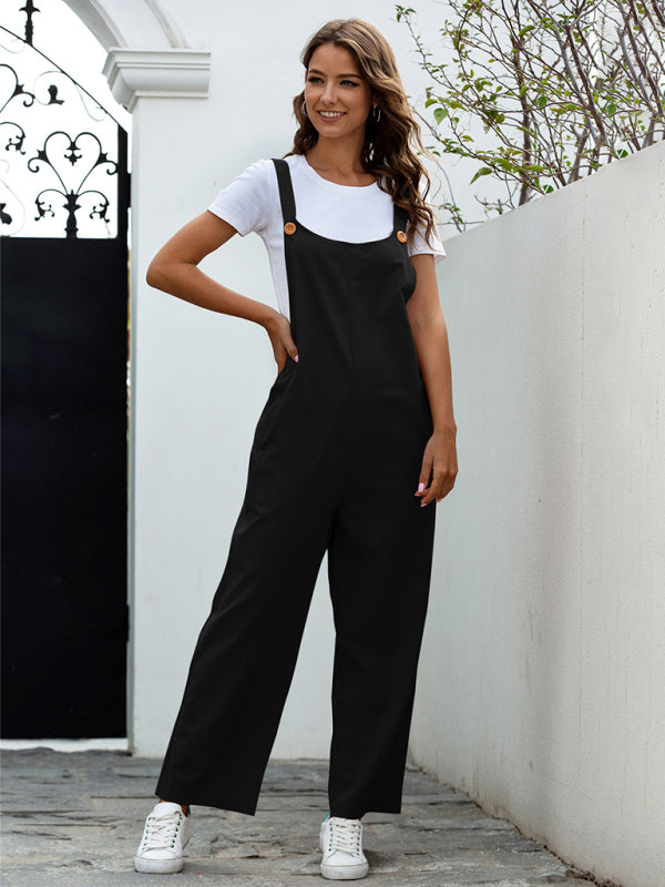 Lune London | Ladies Woven Retro Casual Long Overalls