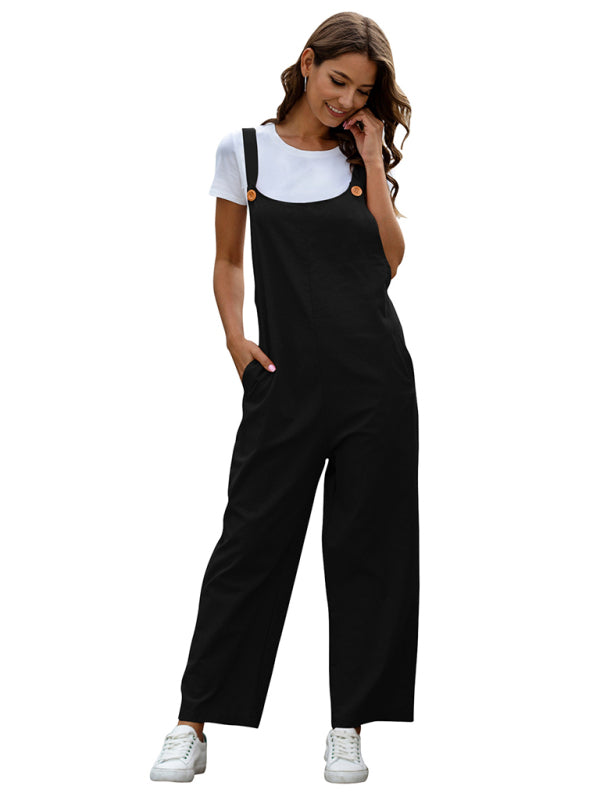 Lune London | Ladies Woven Retro Casual Long Overalls