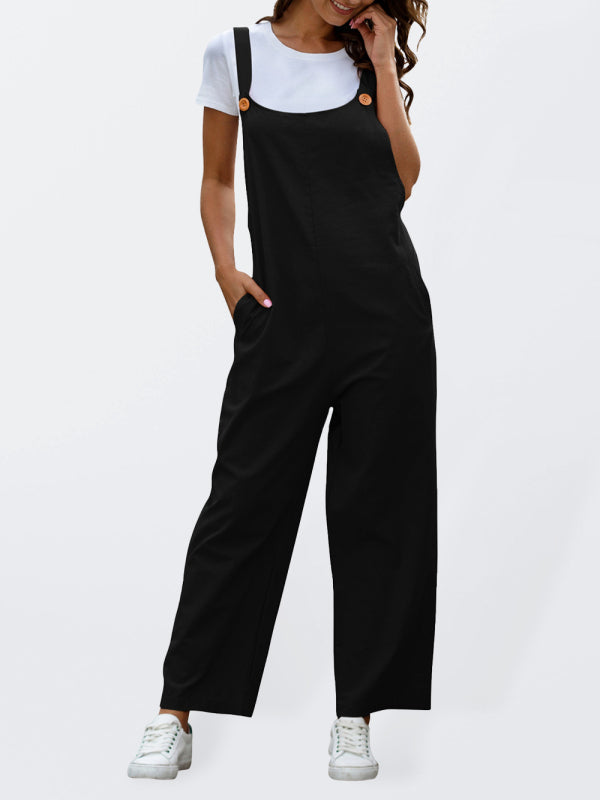 Lune London | Ladies Woven Retro Casual Long Overalls