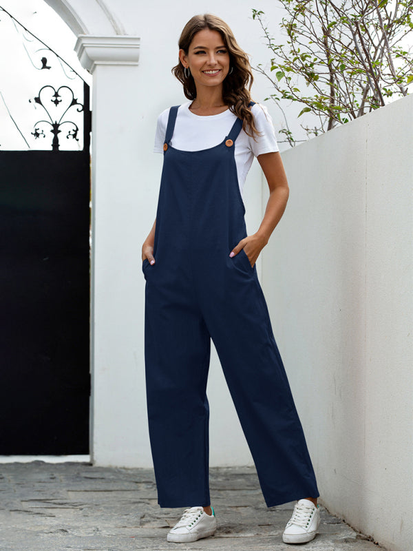 Lune London | Ladies Woven Retro Casual Long Overalls